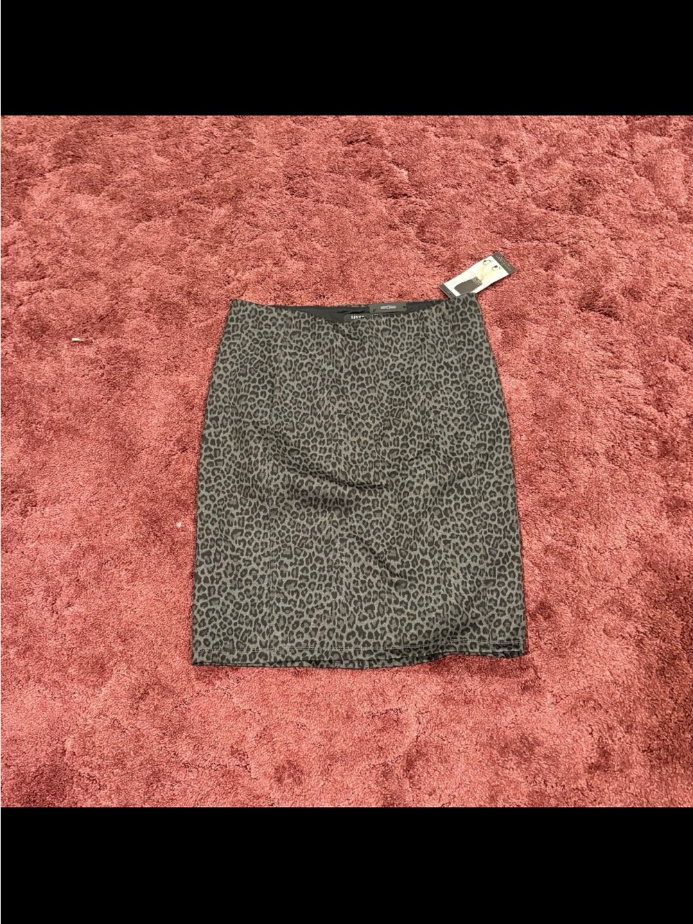 Liverpool Grey Leopard Print Midi Skirt